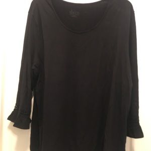 3/4 bell sleeve top black